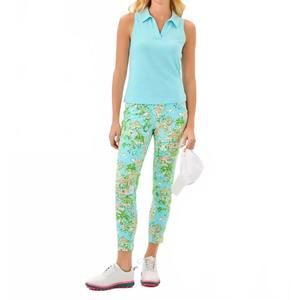 NEW LILLY PULITZER corso pull-on pant in fresh water blue sunbathers bliss golf